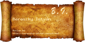 Bereszky István névjegykártya
